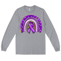 Heather Grey awerenes ribbon  rainbow Long Sleeve Tee - MaliasSmallBusiness