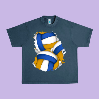 Volleyball Patch Urban Heavy Tee Designed By Adodesignshop