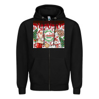 Black christmas hot chocolate Zipper Hoodie - MaliasSmallBusiness