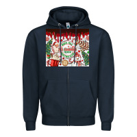Navy christmas hot chocolate Zipper Hoodie - MaliasSmallBusiness