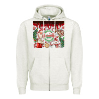 Oatmeal Heather christmas hot chocolate Zipper Hoodie - MaliasSmallBusiness