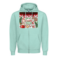 Seafoam christmas hot chocolate Zipper Hoodie - MaliasSmallBusiness