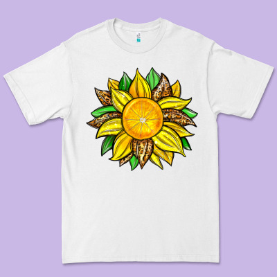 Lemon Sunflower Premium Tee Designed By Zillion Design Studio
