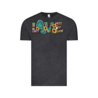 Vintage Black western gemstone sunflowers serape leopard turquoise love Vintage Tee - Artiststas