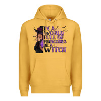 Mustard In a World Full of Princesses Be a Witch Premium Hoodie - texasbilliewilder