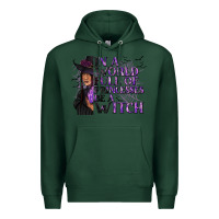 Sports Green In a World Full of Princesses Be a Witch Premium Hoodie - texasbilliewilder