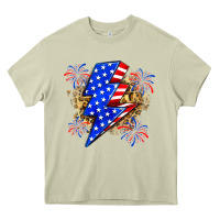 Mossy American lightning bolt Heavy Core Tee - Zillion Design Studio
