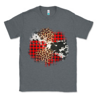Charcoal Heather leopard cowhide Christmas plaid patches Classic Tee - Jasminsmagicworld