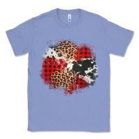Colony Blue leopard cowhide Christmas plaid patches Classic Tee - Jasminsmagicworld
