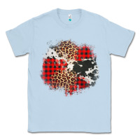 Dusty Blue leopard cowhide Christmas plaid patches Classic Tee - Jasminsmagicworld