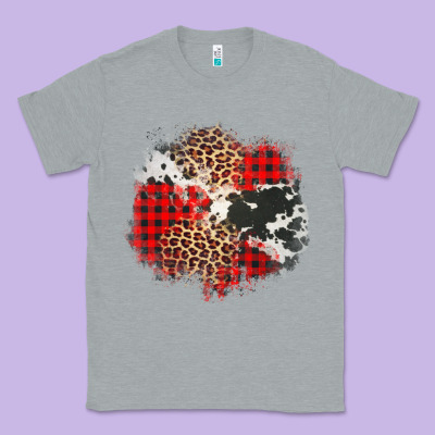 Leopard Cowhide Christmas Plaid Patches Classic Tee Designed By Jasminsmagicworld