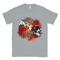 Heather Grey leopard cowhide Christmas plaid patches Classic Tee - Jasminsmagicworld