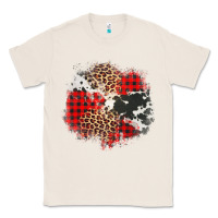 Natural leopard cowhide Christmas plaid patches Classic Tee - Jasminsmagicworld