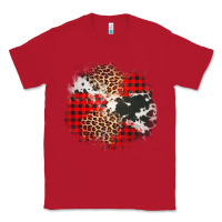 Red leopard cowhide Christmas plaid patches Classic Tee - Jasminsmagicworld