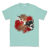Seafoam leopard cowhide Christmas plaid patches Classic Tee - Jasminsmagicworld