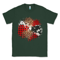 Sports Green leopard cowhide Christmas plaid patches Classic Tee - Jasminsmagicworld