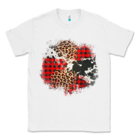 White leopard cowhide Christmas plaid patches Classic Tee - Jasminsmagicworld