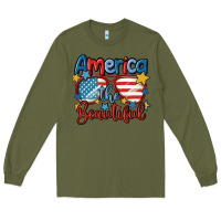 Army Green america the beautiful Long Sleeve Tee - MaliasSmallBusiness