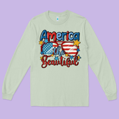 America The Beautiful Long Sleeve Tee Designed By Maliassmallbusiness