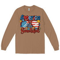 Toasted Coconut america the beautiful Long Sleeve Tee - MaliasSmallBusiness