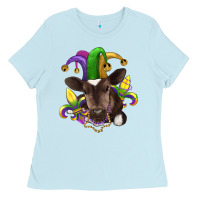 Baby Blue mardi gras baby cow Ladies Tee - RanaPortraitStore