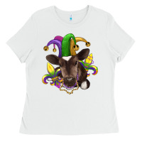White mardi gras baby cow Ladies Tee - RanaPortraitStore