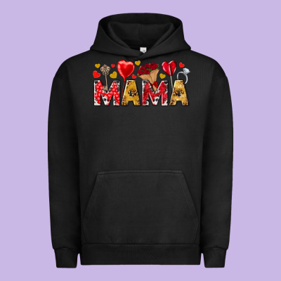 Valentine's Day Mama Mother's Day Urban Hoodie Designed By Howdyjamesfarm