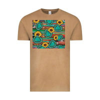 Vintage Camel western gemstone sunflowers serape cowhide glitter wooden Vintage Tee - Artiststas