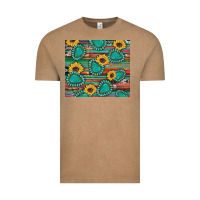 Vintage Coffee western gemstone sunflowers serape cowhide glitter wooden Vintage Tee - Artiststas