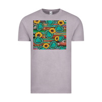 Vintage Zinc western gemstone sunflowers serape cowhide glitter wooden Vintage Tee - Artiststas
