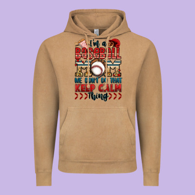 I'm A Baseball Mom We Don't Do That Keep Calm Thin Vintage Hoodie Designed By Jasminsmagicworld
