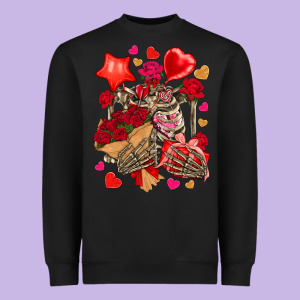 Valentines Day Skeleton Heavyweight Sweatshirt Designed By Nancycooperartshop