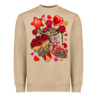 Mushroom valentines day skeleton Heavyweight Sweatshirt - NancyCooperArtShop