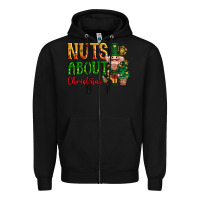 Black Nuts about Christmas Nutcracker Zipper Hoodie - NancyCooperArtShop