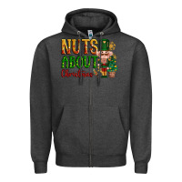 Charcoal Heather Nuts about Christmas Nutcracker Zipper Hoodie - NancyCooperArtShop