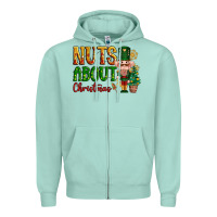 Seafoam Nuts about Christmas Nutcracker Zipper Hoodie - NancyCooperArtShop