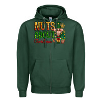 Sports Green Nuts about Christmas Nutcracker Zipper Hoodie - NancyCooperArtShop