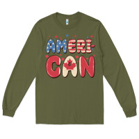 Army Green American Long Sleeve Tee - MaliasSmallBusiness