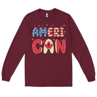 Burgundy American Long Sleeve Tee - MaliasSmallBusiness