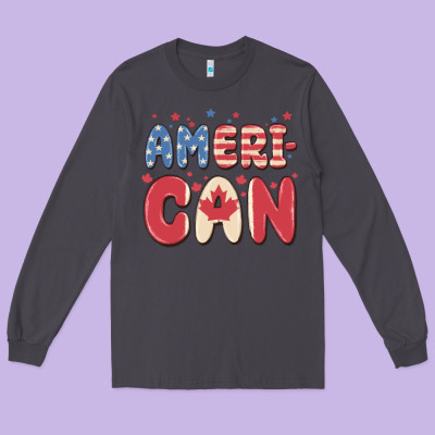 American Long Sleeve Tee Designed By Maliassmallbusiness