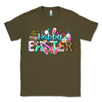 Army Green Happy Easter Bunny Classic Tee - CowhideDigitalArt