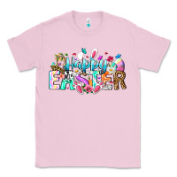 Bubblegum Pink Happy Easter Bunny Classic Tee - CowhideDigitalArt