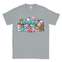 Heather Grey Happy Easter Bunny Classic Tee - CowhideDigitalArt