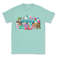 Seafoam Happy Easter Bunny Classic Tee - CowhideDigitalArt