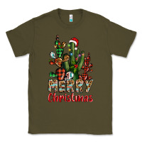 Army Green merry christmas cactus western Classic Tee - BarkalooDesign