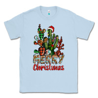 Dusty Blue merry christmas cactus western Classic Tee - BarkalooDesign