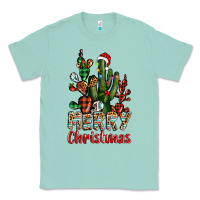 Seafoam merry christmas cactus western Classic Tee - BarkalooDesign