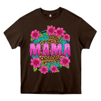 Chocolate Brown mama leopard background Heavy Core Tee - texasbilliewilder
