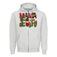 Dove Grey Mama Elf with Gift Christmas Zipper Hoodie - NancyCooperArtShop