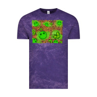 Cloud Purple shamrock glitter leopard and wood background Vintage Tee - Artiststas
